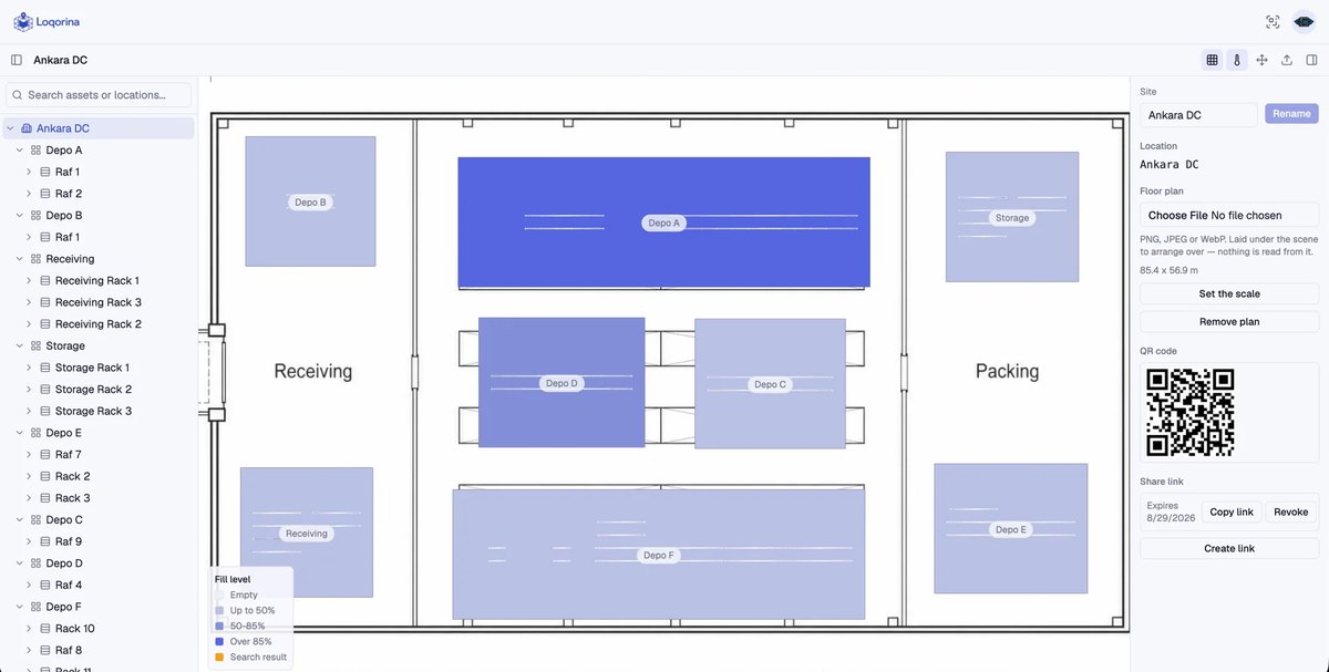 Occupancy heatmap of a warehouse in Loqorina